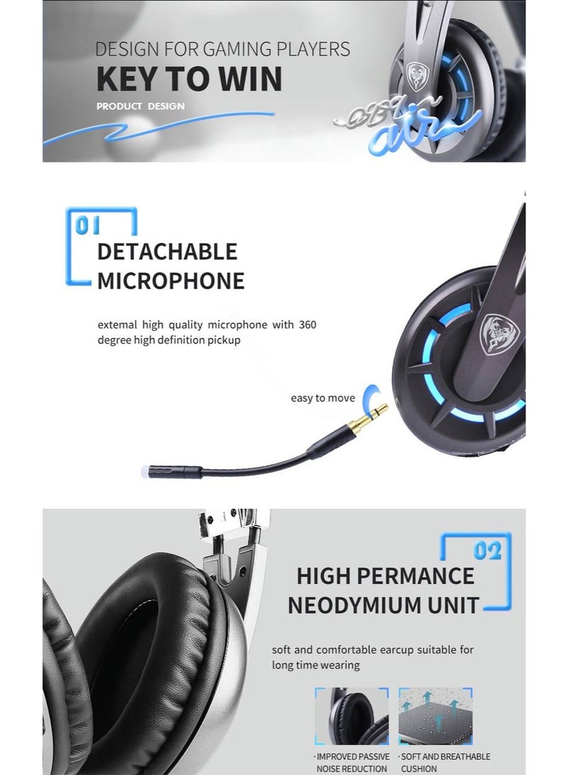 سوميك سماعة رأس G939AIR  للألعاب لاسلكية 2.4 جيجاهرتز بصوت محيطي 7.1 قناة مع ميكروفون - Image 5